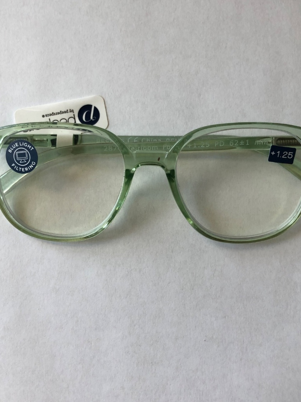 New Heirloom Mint Peepers BLUE LIGHT FILTERING Reading Glasses +1.25